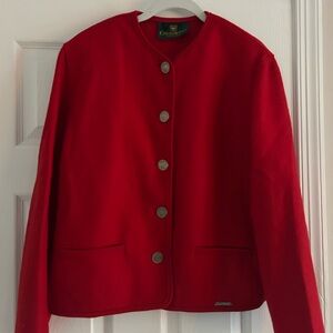 GIESSWEIN PURE NEW WOOL WOMEN'S JACKET BLAZER size 40 / 10 RED AUSTRIA